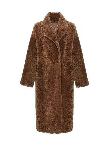 Gorski Women's Reversible Textured Shearling Lamb Coat - Camel - Size Small | Thumbnail 1 Gorski Women's Reversible Textured Shearling Lamb Coat - Camel - Size Small | Thumbnail 1