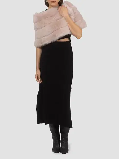Gorski Women's Reversible Merinillo Lamb Cape - Blush | Thumbnail 2 Gorski Women's Reversible Merinillo Lamb Cape - Blush | Thumbnail 2