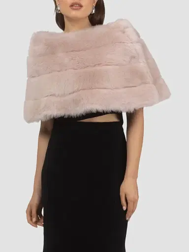 Gorski Women's Reversible Merinillo Lamb Cape - Blush | Thumbnail 3 Gorski Women's Reversible Merinillo Lamb Cape - Blush | Thumbnail 3