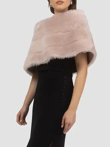 Gorski Women's Reversible Merinillo Lamb Cape - Blush | Thumbnail 4 Gorski Women's Reversible Merinillo Lamb Cape - Blush | Thumbnail 4