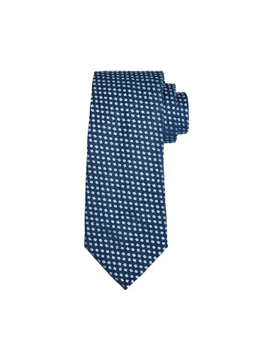 Charvet Men's Micro Diamond Pattern Silk Tie - Navy Light Blue | Thumbnail 1 Charvet Men's Micro Diamond Pattern Silk Tie - Navy Light Blue | Thumbnail 1