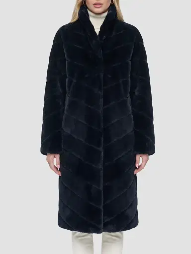 Gorski Women's Reversible Merino Shearling Lamb Chevron Short Coat - Black - Size XL | Thumbnail 3 Gorski Women's Reversible Merino Shearling Lamb Chevron Short Coat - Black - Size XL | Thumbnail 3