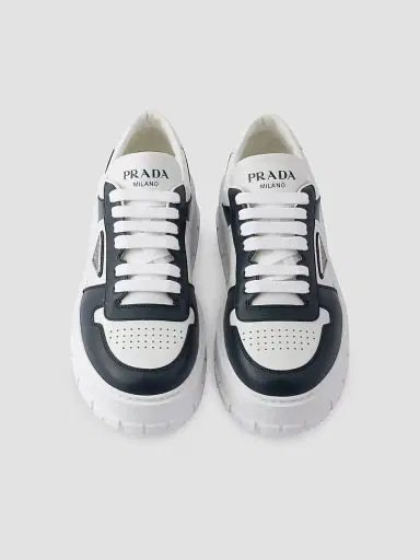 Prada Men's Leather Sneakers - Blue White | Thumbnail 2 Prada Men's Leather Sneakers - Blue White | Thumbnail 2