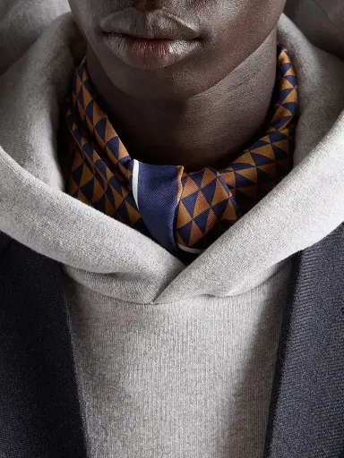 Prada Men's Cotton Fleece Hoodie - Grey | Thumbnail 5 Prada Men's Cotton Fleece Hoodie - Grey | Thumbnail 5