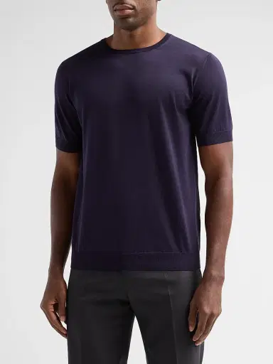 Giorgio Armani Men's Silk-Cotton Crewneck T-Shirt - Mosto - Size 48 | Thumbnail 4 Giorgio Armani Men's Silk-Cotton Crewneck T-Shirt - Mosto - Size 48 | Thumbnail 4