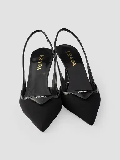 Prada Women's Fabric Slingback Pumps | Thumbnail 2 Prada Women's Fabric Slingback Pumps | Thumbnail 2