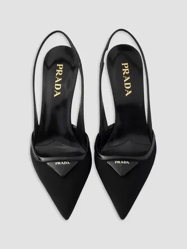 Prada Women's Fabric Slingback Pumps | Thumbnail 4 Prada Women's Fabric Slingback Pumps | Thumbnail 4