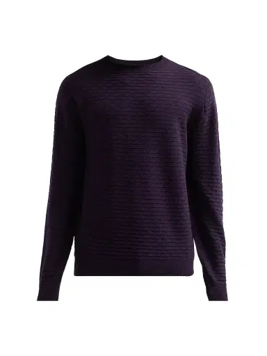 Giorgio Armani Men's Geometric Textured Virgin Wool Crewneck Sweater - Must | Thumbnail 1 Giorgio Armani Men's Geometric Textured Virgin Wool Crewneck Sweater - Must | Thumbnail 1