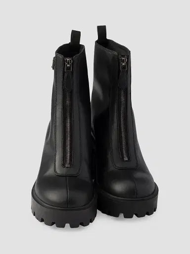 Prada Women's Leather Ankle Boots with Zipper | Thumbnail 2 Prada Women's Leather Ankle Boots with Zipper | Thumbnail 2