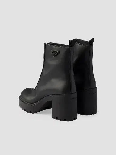 Prada Women's Leather Ankle Boots with Zipper | Thumbnail 3 Prada Women's Leather Ankle Boots with Zipper | Thumbnail 3
