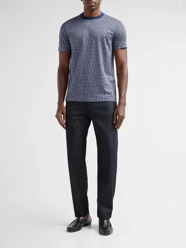 Emporio Armani Men's Contrast Triangle Crewneck T-Shirt - Multi Blue - Size XXL | Thumbnail 2 Emporio Armani Men's Contrast Triangle Crewneck T-Shirt - Multi Blue - Size XXL | Thumbnail 2