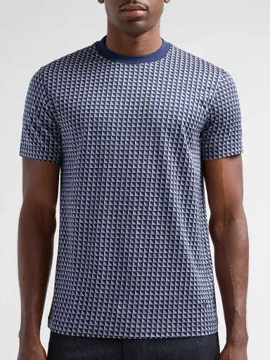 Emporio Armani Men's Contrast Triangle Crewneck T-Shirt - Multi Blue - Size XXL | Thumbnail 5 Emporio Armani Men's Contrast Triangle Crewneck T-Shirt - Multi Blue - Size XXL | Thumbnail 5
