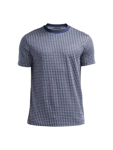 Emporio Armani Men's Contrast Triangle Crewneck T-Shirt - Multi Blue - Size XXL | Thumbnail 1 Emporio Armani Men's Contrast Triangle Crewneck T-Shirt - Multi Blue - Size XXL | Thumbnail 1