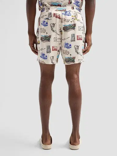 Rhude Men's Highway Graphic Shorts - White Multi | Thumbnail 3 Rhude Men's Highway Graphic Shorts - White Multi | Thumbnail 3