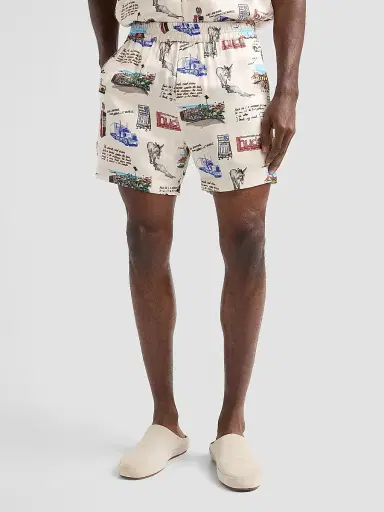 Rhude Men's Highway Graphic Shorts - White Multi | Thumbnail 4 Rhude Men's Highway Graphic Shorts - White Multi | Thumbnail 4