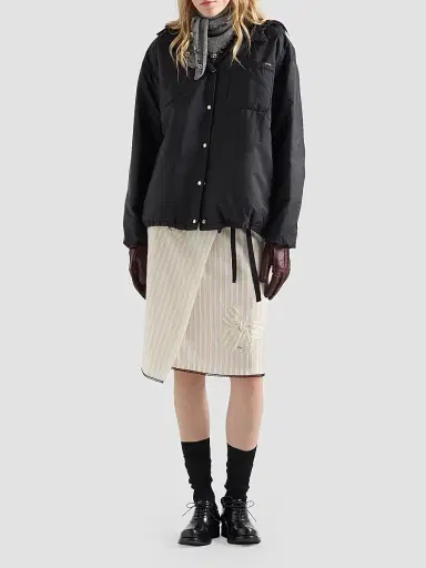 Prada Women's Lightweight Nylon Blouson Jacket - Black | Thumbnail 2 Prada Women's Lightweight Nylon Blouson Jacket - Black | Thumbnail 2