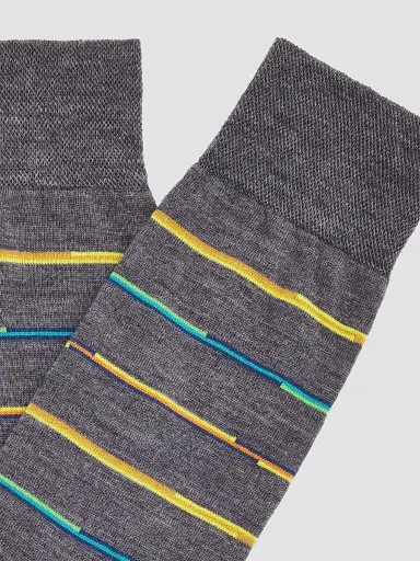 Marcoliani Men's Mixed Striped Wool-Nylon Socks | Thumbnail 2 Marcoliani Men's Mixed Striped Wool-Nylon Socks | Thumbnail 2