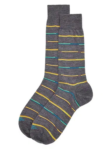 Marcoliani Men's Mixed Striped Wool-Nylon Socks | Thumbnail 1 Marcoliani Men's Mixed Striped Wool-Nylon Socks | Thumbnail 1
