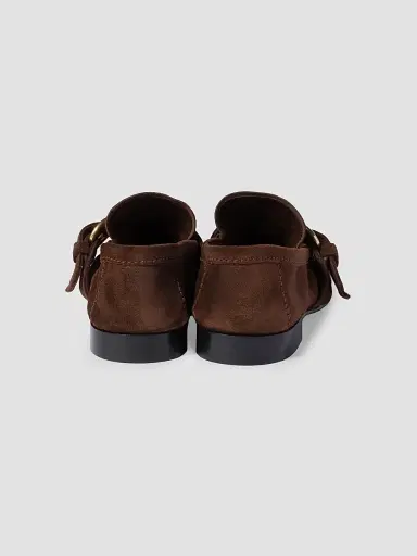 Miu Miu Women's Suede Loafers with Buckle - Brown | Thumbnail 3 Miu Miu Women's Suede Loafers with Buckle - Brown | Thumbnail 3