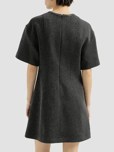 Brunello Cucinelli Women's Techno Cotton and Cashmere Interlock T-Shirt Dress - Anthracite | Thumbnail 4 Brunello Cucinelli Women's Techno Cotton and Cashmere Interlock T-Shirt Dress - Anthracite | Thumbnail 4
