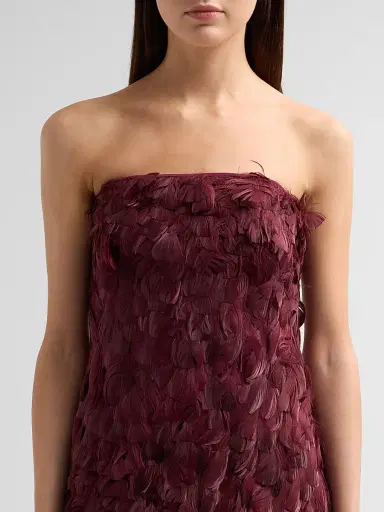 Simkhai Women's Malvina Feather Strapless Gown | Thumbnail 5 Simkhai Women's Malvina Feather Strapless Gown | Thumbnail 5
