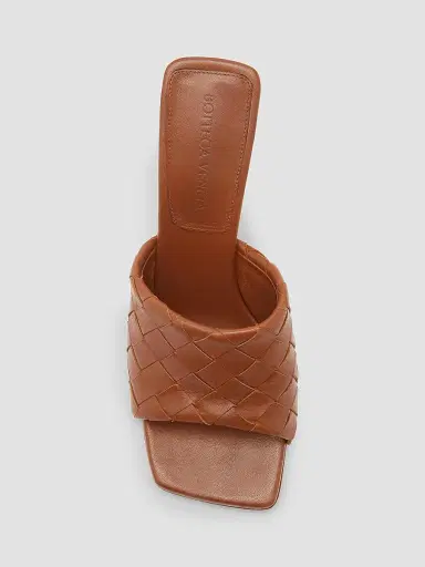 Bottega Veneta Women's Parco 90MM Leather Slip-On Sandals - Tannin | Thumbnail 4 Bottega Veneta Women's Parco 90MM Leather Slip-On Sandals - Tannin | Thumbnail 4