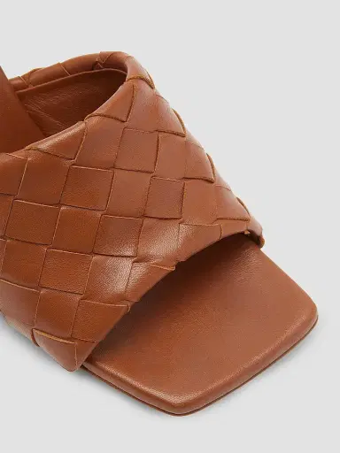 Bottega Veneta Women's Parco 90MM Leather Slip-On Sandals - Tannin | Thumbnail 6 Bottega Veneta Women's Parco 90MM Leather Slip-On Sandals - Tannin | Thumbnail 6