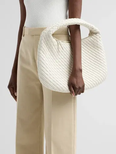 Bottega Veneta Women's Veneta Padded Intrecciato Leather Shoulder Bag - Alabaster Muse Brass | Thumbnail 4 Bottega Veneta Women's Veneta Padded Intrecciato Leather Shoulder Bag - Alabaster Muse Brass | Thumbnail 4