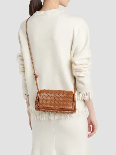 Bottega Veneta Women's Intrecciato Leather Pouch - Tannin Gold | Thumbnail 2 Bottega Veneta Women's Intrecciato Leather Pouch - Tannin Gold | Thumbnail 2