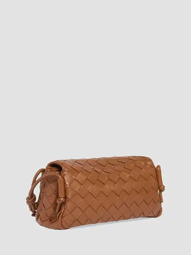 Bottega Veneta Women's Intrecciato Leather Pouch - Tannin Gold | Thumbnail 3 Bottega Veneta Women's Intrecciato Leather Pouch - Tannin Gold | Thumbnail 3
