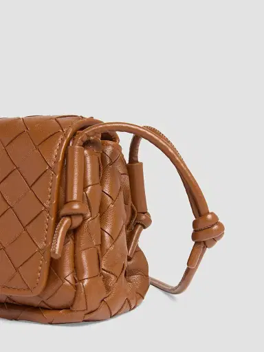 Bottega Veneta Women's Intrecciato Leather Pouch - Tannin Gold | Thumbnail 6 Bottega Veneta Women's Intrecciato Leather Pouch - Tannin Gold | Thumbnail 6