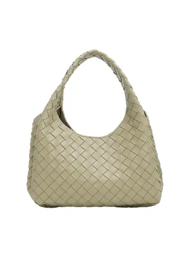 Bottega Veneta Women's Campana Intrecciato Leather Shoulder Bag - Travertine Muse Bra | Thumbnail 1 Bottega Veneta Women's Campana Intrecciato Leather Shoulder Bag - Travertine Muse Bra | Thumbnail 1