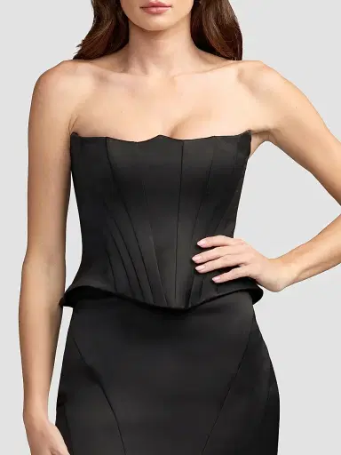 Mac Duggal Women's Satin Strapless Trumpet Gown | Thumbnail 3 Mac Duggal Women's Satin Strapless Trumpet Gown | Thumbnail 3