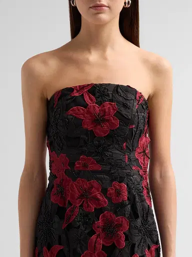 Milly Women's Orion Grand Floral Lace Maxi Dress - Black Red | Thumbnail 5 Milly Women's Orion Grand Floral Lace Maxi Dress - Black Red | Thumbnail 5
