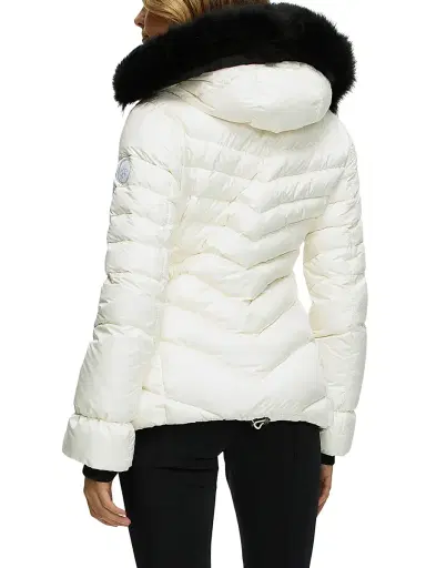 Gorski Women's Apres-Ski Jacket with Detachable Toscana Lamb Hood Trim - Ivory - Size Large | Thumbnail 4 Gorski Women's Apres-Ski Jacket with Detachable Toscana Lamb Hood Trim - Ivory - Size Large | Thumbnail 4