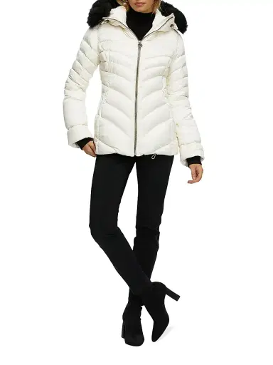 Gorski Women's Apres-Ski Jacket with Detachable Toscana Lamb Hood Trim - Ivory - Size Large | Thumbnail 5 Gorski Women's Apres-Ski Jacket with Detachable Toscana Lamb Hood Trim - Ivory - Size Large | Thumbnail 5