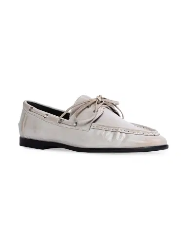 Black Suede Studio Women's Davy Boatshoe Loafers - White Leather - Size 10 | Thumbnail 3 Black Suede Studio Women's Davy Boatshoe Loafers - White Leather - Size 10 | Thumbnail 3