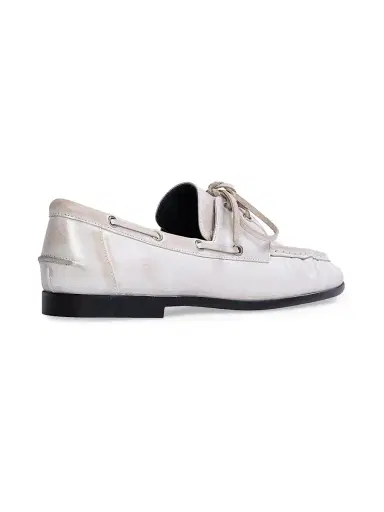 Black Suede Studio Women's Davy Boatshoe Loafers - White Leather - Size 10 | Thumbnail 4 Black Suede Studio Women's Davy Boatshoe Loafers - White Leather - Size 10 | Thumbnail 4