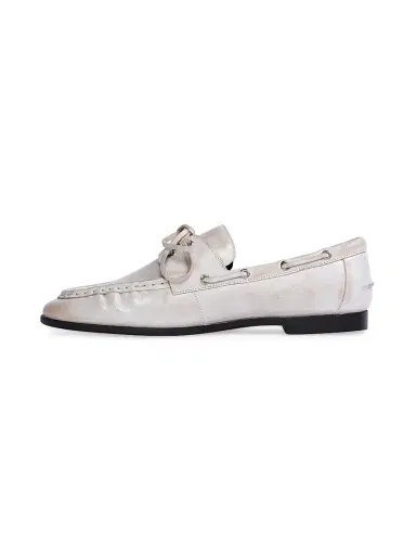 Black Suede Studio Women's Davy Boatshoe Loafers - White Leather - Size 10 | Thumbnail 5 Black Suede Studio Women's Davy Boatshoe Loafers - White Leather - Size 10 | Thumbnail 5