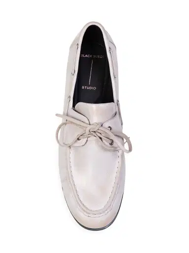 Black Suede Studio Women's Davy Boatshoe Loafers - White Leather - Size 10 | Thumbnail 6 Black Suede Studio Women's Davy Boatshoe Loafers - White Leather - Size 10 | Thumbnail 6