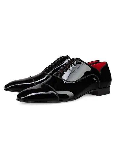 Christian Louboutin Men's Greggy Chick Patent Leather Oxford Shoes - Black | Thumbnail 2 Christian Louboutin Men's Greggy Chick Patent Leather Oxford Shoes - Black | Thumbnail 2