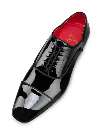 Christian Louboutin Men's Greggy Chick Patent Leather Oxford Shoes - Black | Thumbnail 4 Christian Louboutin Men's Greggy Chick Patent Leather Oxford Shoes - Black | Thumbnail 4