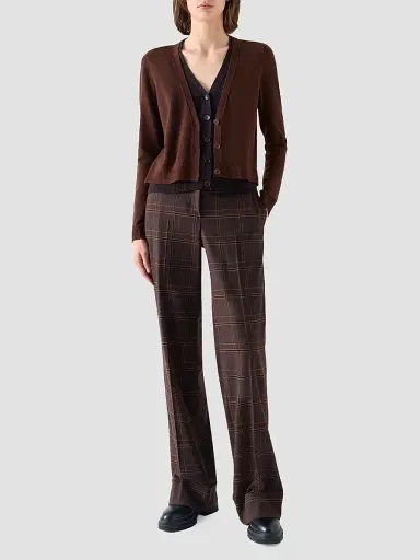 Akris punto Women's Wool-Cashmere V-Neck Cardigan - Caramel Espresso | Thumbnail 2 Akris punto Women's Wool-Cashmere V-Neck Cardigan - Caramel Espresso | Thumbnail 2