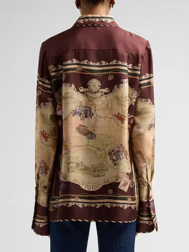 Zimmermann Women's Valiant Silk Twill Shirt - Plum Scarf | Thumbnail 3 Zimmermann Women's Valiant Silk Twill Shirt - Plum Scarf | Thumbnail 3