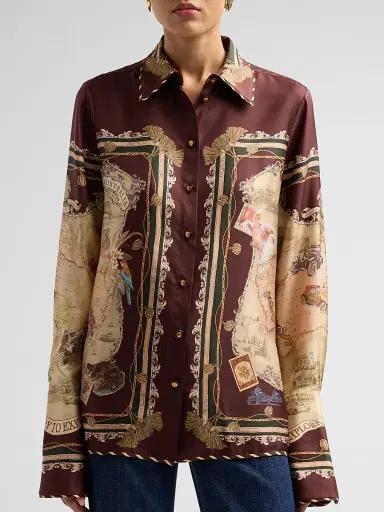 Zimmermann Women's Valiant Silk Twill Shirt - Plum Scarf | Thumbnail 5 Zimmermann Women's Valiant Silk Twill Shirt - Plum Scarf | Thumbnail 5