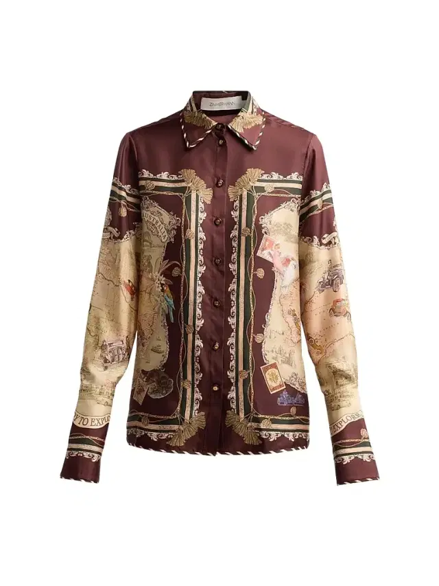Women's Valiant Silk Twill Shirt - Plum Scarf Women's Valiant Silk Twill Shirt - Plum Scarf