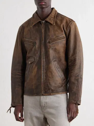RRL Distressed Leather Jacket - Men | Thumbnail 3 RRL Distressed Leather Jacket - Men | Thumbnail 3