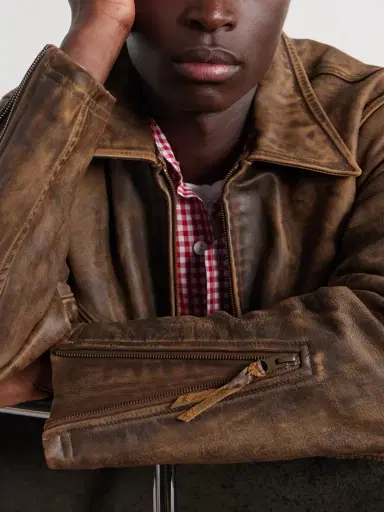 RRL Distressed Leather Jacket - Men | Thumbnail 5 RRL Distressed Leather Jacket - Men | Thumbnail 5