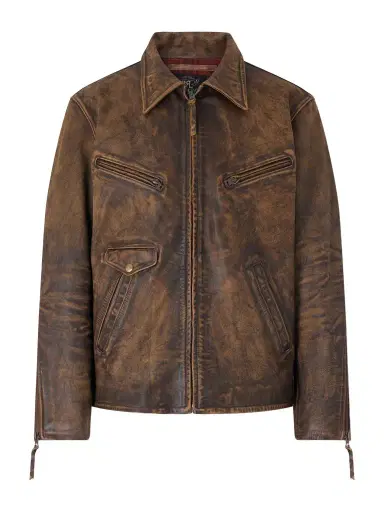 RRL Distressed Leather Jacket - Men | Thumbnail 1 RRL Distressed Leather Jacket - Men | Thumbnail 1