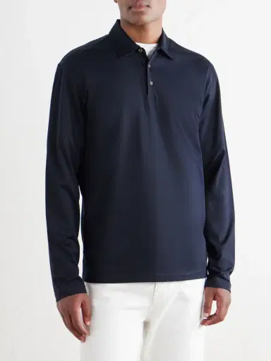 Slowear Zanone Cotton and Silk-Blend Jersey Polo Shirt - Men | Thumbnail 3 Slowear Zanone Cotton and Silk-Blend Jersey Polo Shirt - Men | Thumbnail 3